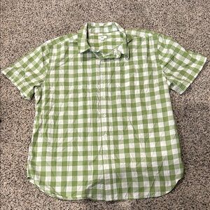 dip Green and White Plaid Men's Shirt